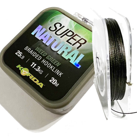Поводочний матеріал Korda 25lb Super Natural Weedy Green